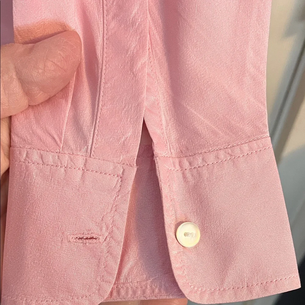 Talbots Pure Silk Light Pink Button-Down Shirt - Picture 4 of 8